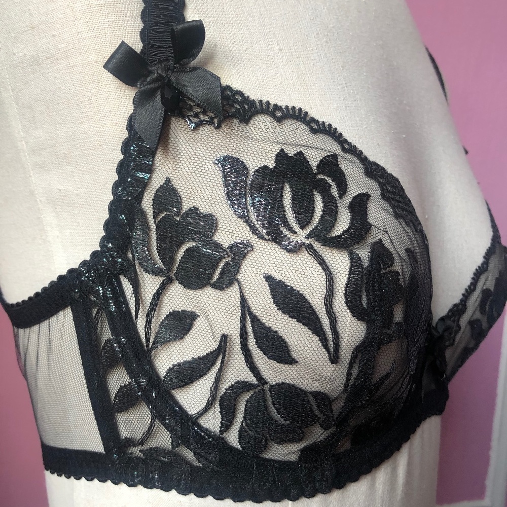 NWT Agent Provocateur black Sparkle bra 32C - Picture 6 of 7